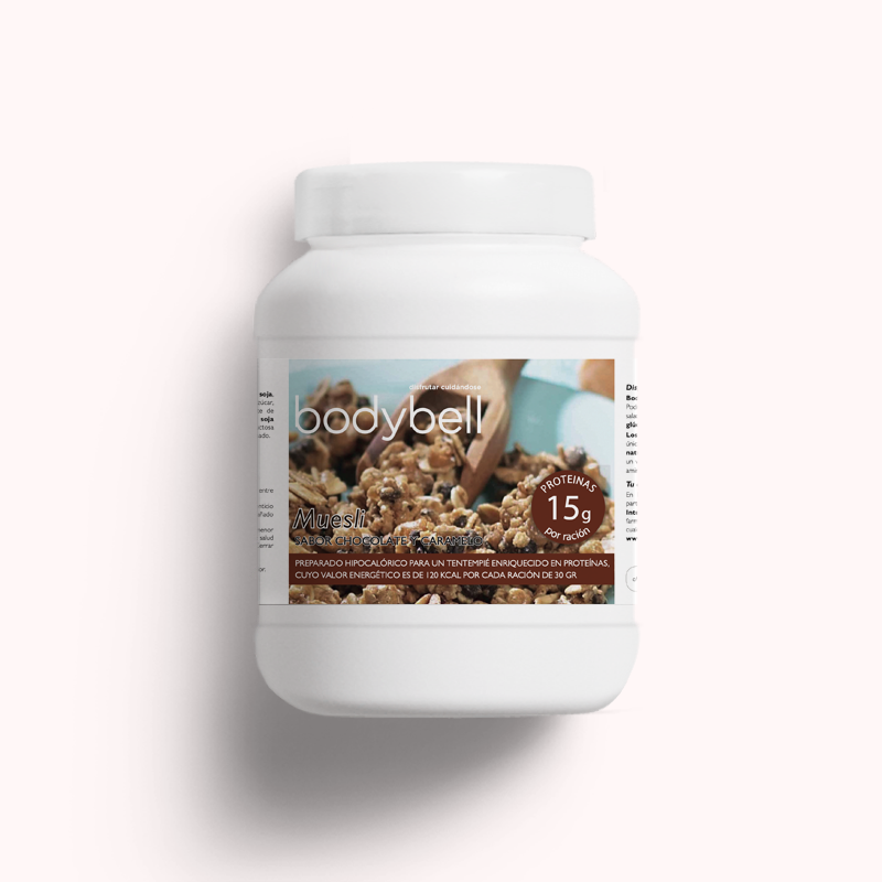 Bote Muesli sabor Chocolate y caramelo